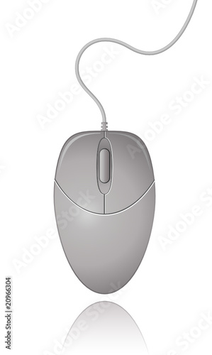 Grey Computer Mouse. Vector Illustration.