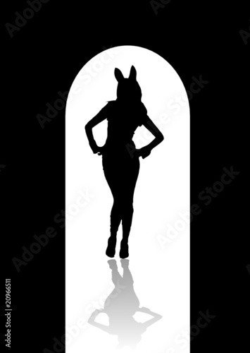 bunny girl vector silhouettes