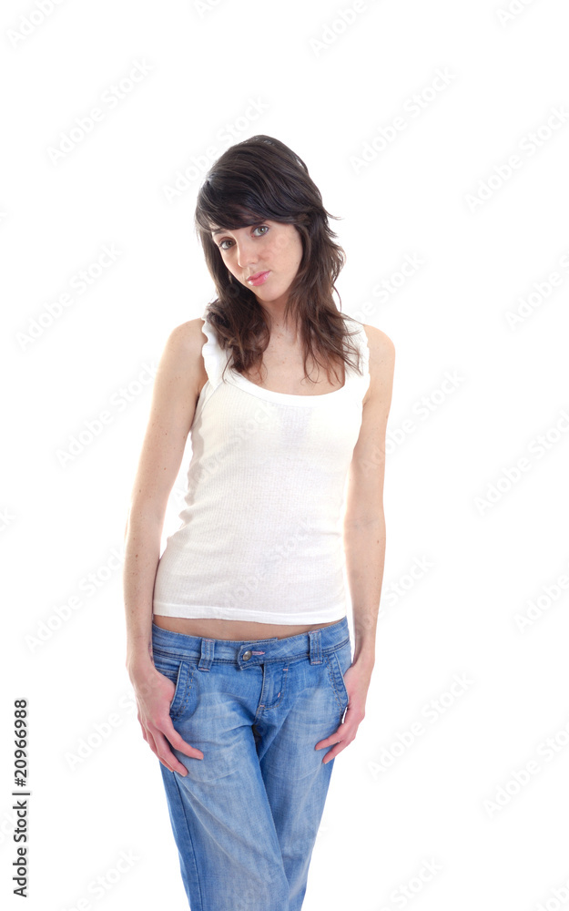 Pretty brunette with innocent expression