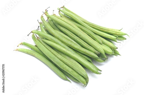 green beans on white