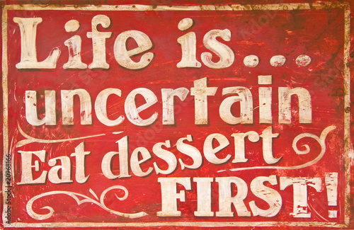 Old vintage dessert sign