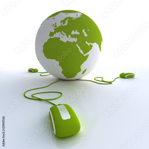 World connected in green Eu...