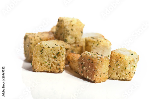 Croutons close up Shot for background photo
