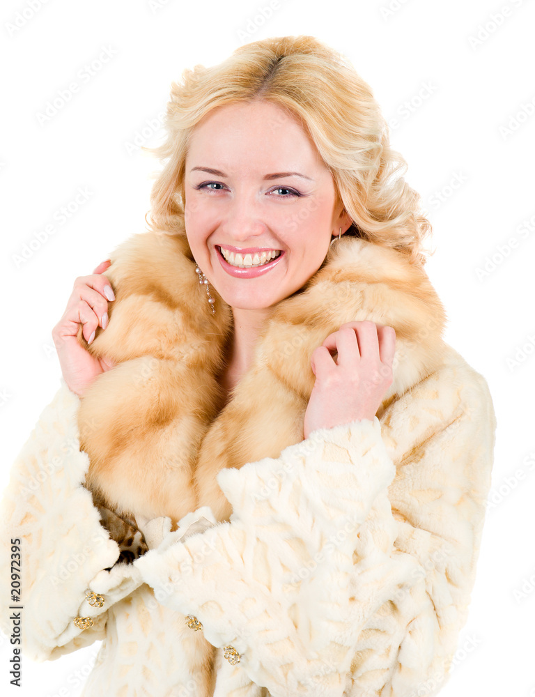 pretty model wearing fur coat pretty model wearing fur coat