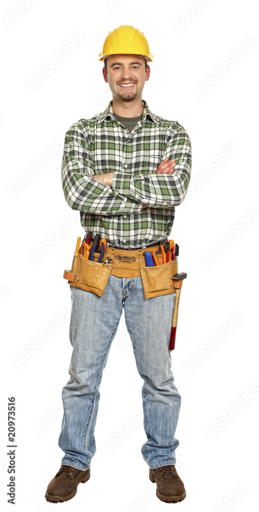 standing young manual worker standing young manual worker