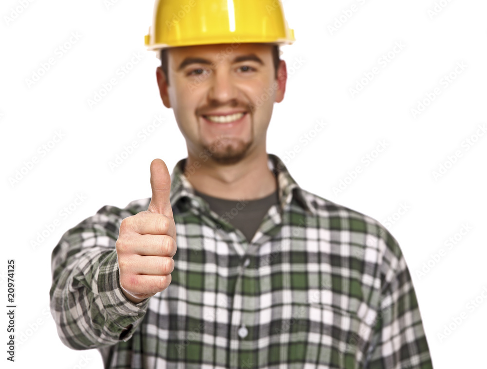 happy handyman thumb up