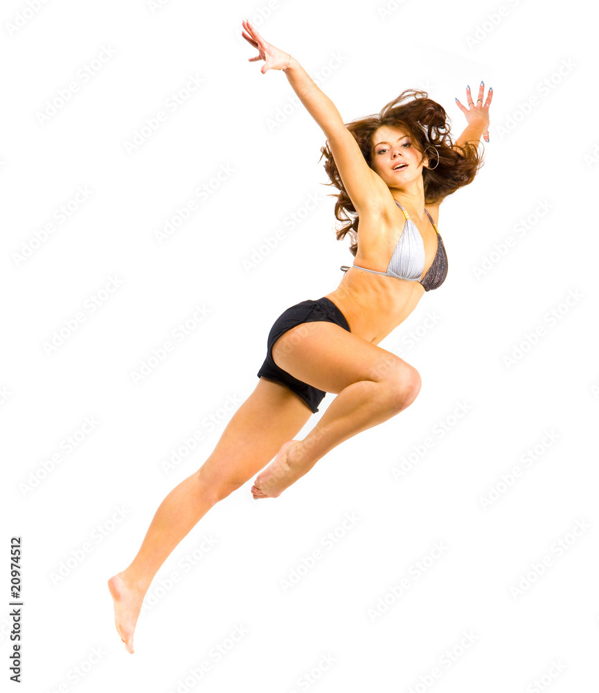 Fototapeta premium active woman isolated portrait