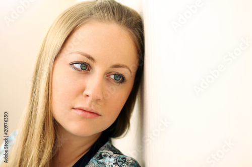 Portrait of young sad woman