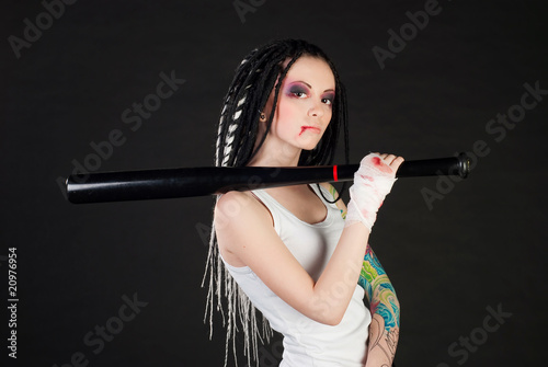 girl with baseball bat