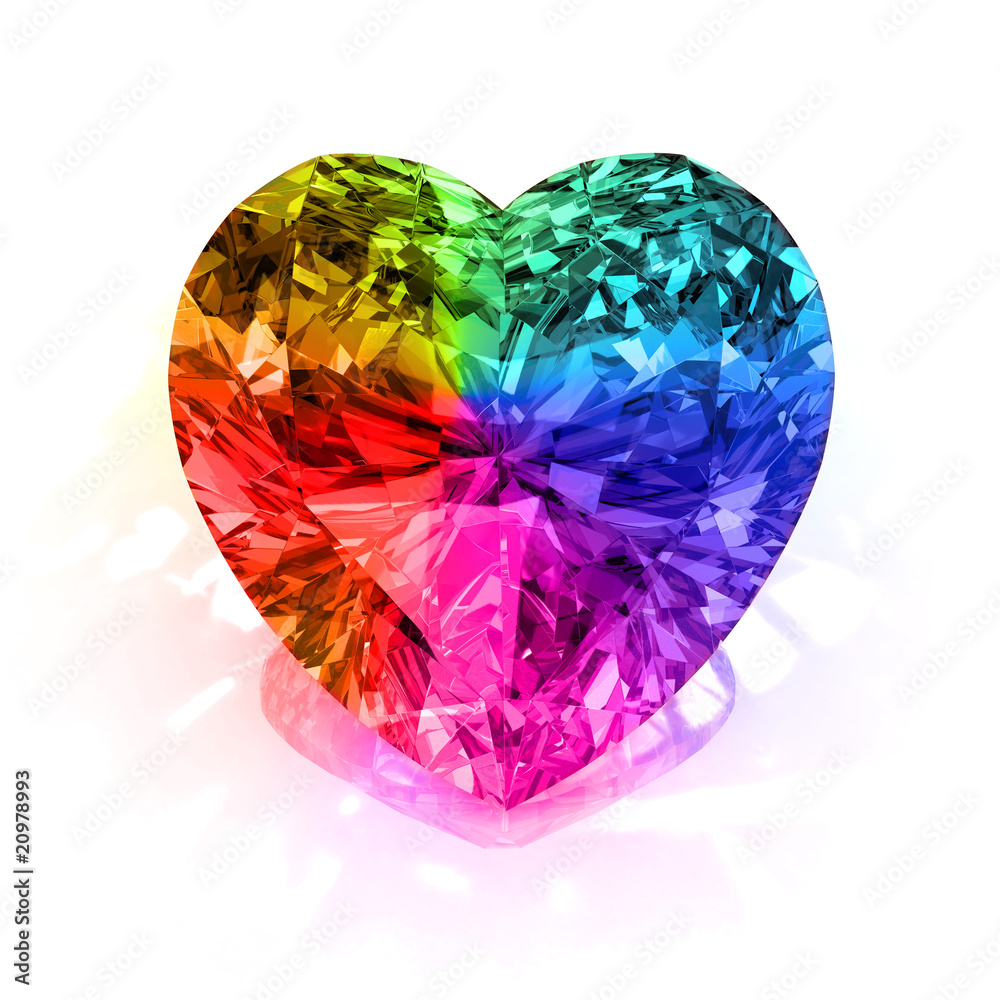 rainbow heart shape diamond rainbow heart shape diamond
