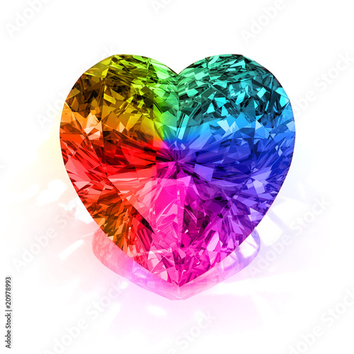 rainbow heart shape diamond