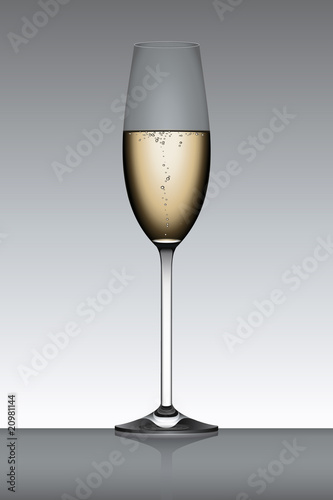 Vector Champagne Flute in Backlight