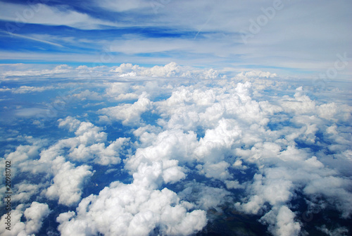 Fototapeta Naklejka Na Ścianę i Meble -  Aerial view of peaceful earth covered in clouds