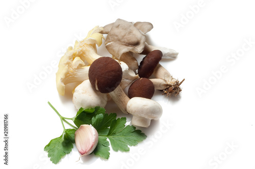 mixed mushroom with garlic and parsley