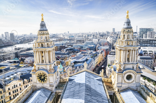 Canvas Print Central London and St Paul`s Cathedral