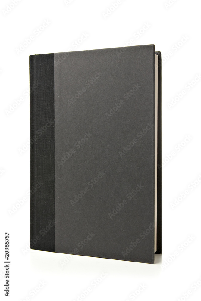 Black Book Standing Up on White Background Black Book Standing Up on White Background