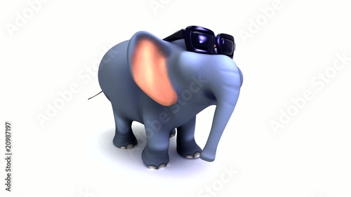 Dancing Elephant 3D in Sunglasses