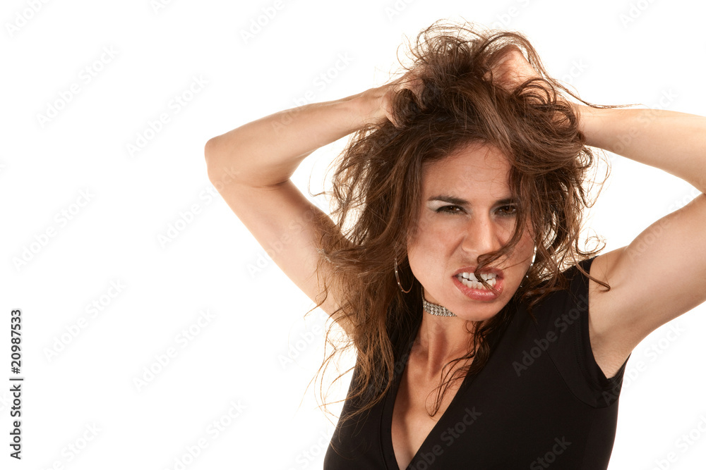 Fototapeta premium Pretty woman with wild hair
