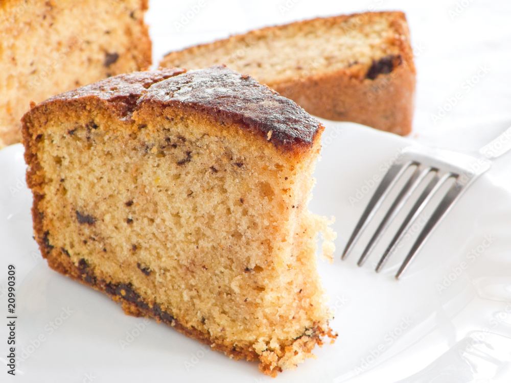Chocolate Cake Slices at Breakfast. Chocolate Cake Slices at Breakfast.