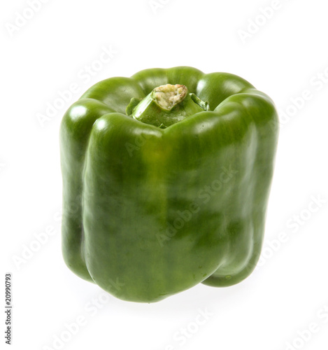 Green pepper on a white background