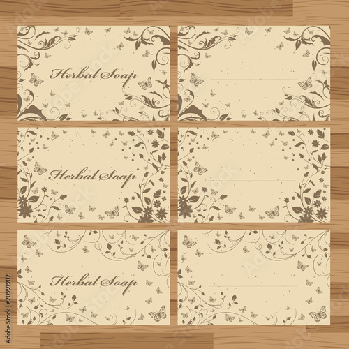 Labels vintage vector set for tea