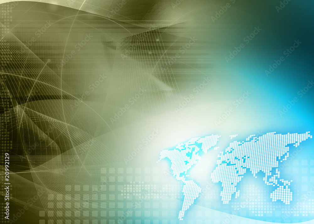 Obraz premium world map technology style