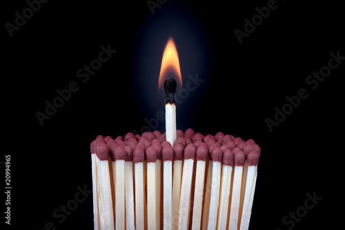 one match lighted