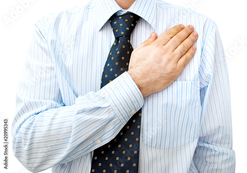 Businessman Lawyer with hand on heart