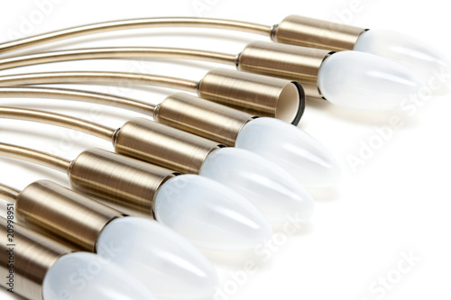 Quadro em tela Electric light bulbs in golden patron