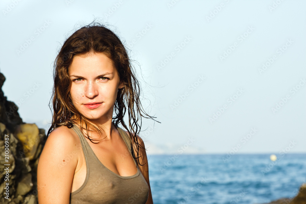 Outdoor portrait of beautiful young woman Outdoor portrait of beautiful young woman
