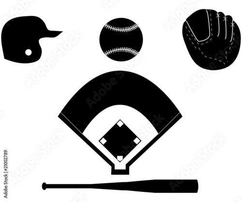Set of Baseball Silhouettes