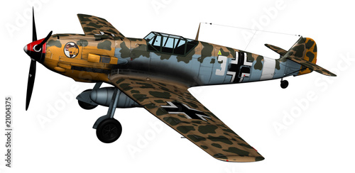 3d perspective render Messerschmitt BF109-E7 trop figter