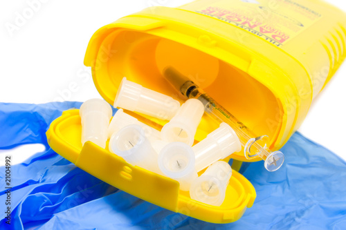 container for used syringes