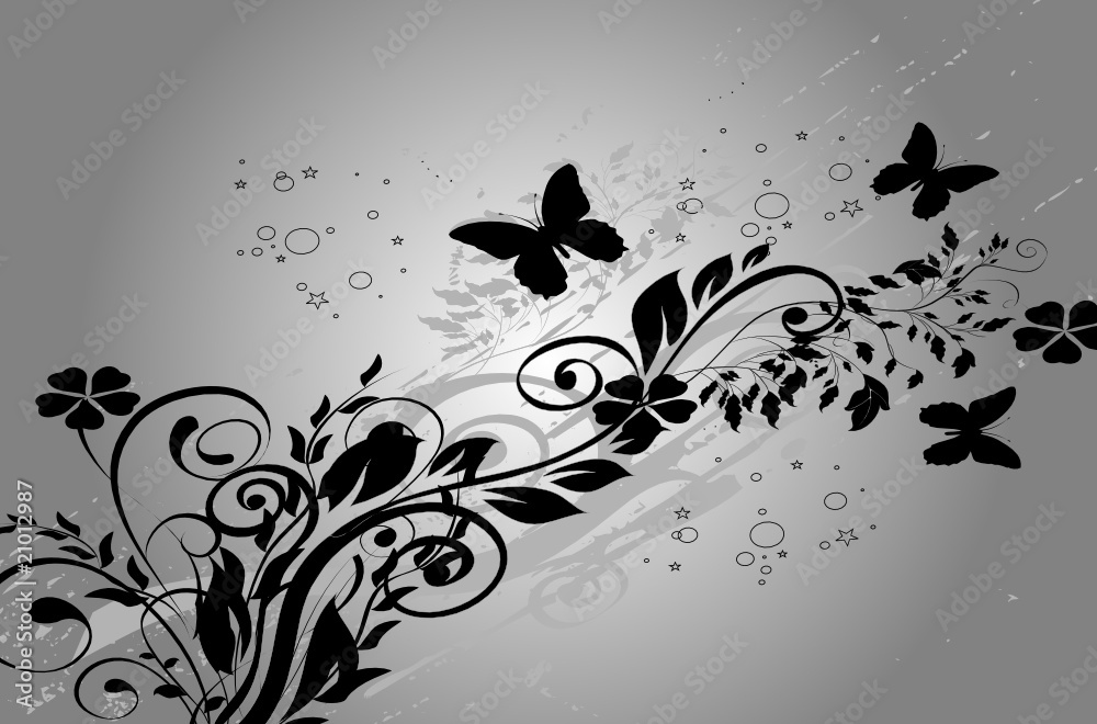 floral noir lueur