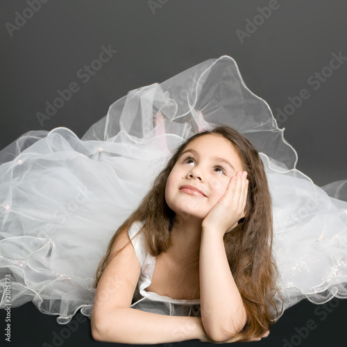 beautiful dreaming girl photo
