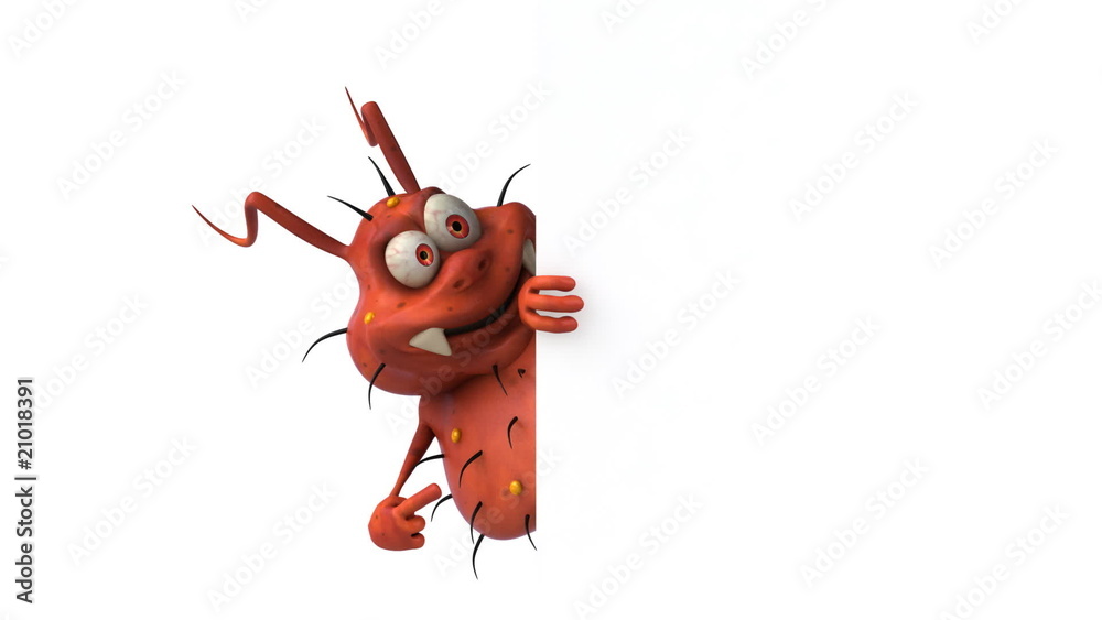 Microbe et panneau blanc