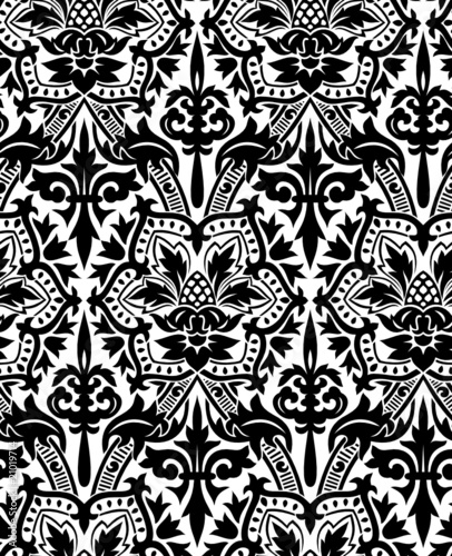 Vector. Seamless ancient damask pattern