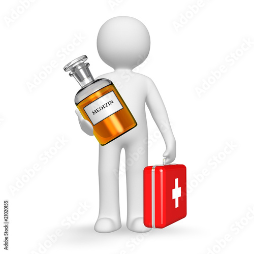Arzt mit Medizinflasche