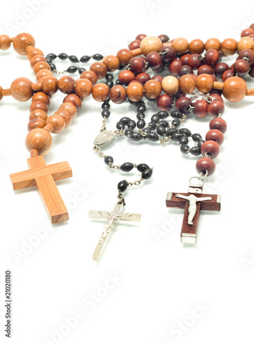 Religion - beads over white