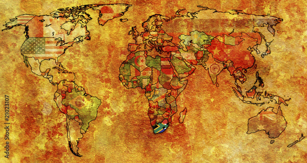 Naklejka premium rsa on map of world