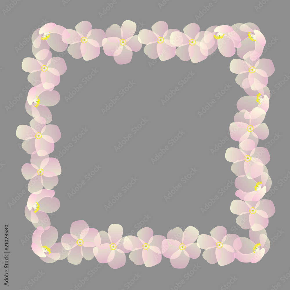 Frame with cherry flowers
