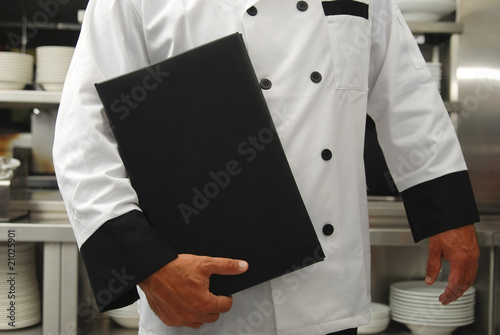 Chef with menu