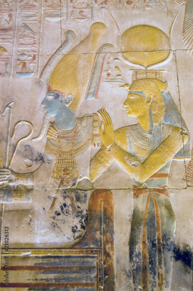 Obraz premium Isis and Osiris carving