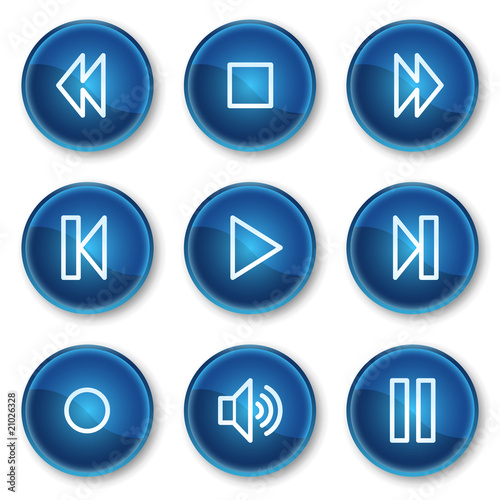 Free Download Walkman web icons, blue circle buttons - GFXLoad