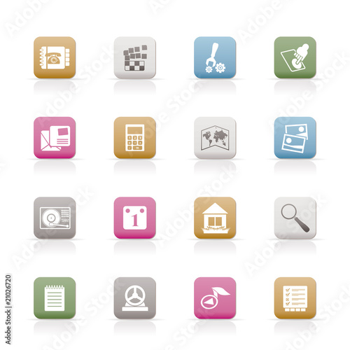 Mobile Phone and Computer icon - Vector Icon Set