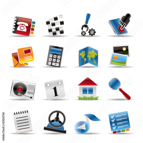 Mobile Phone and Computer icon - Vector Icon Set