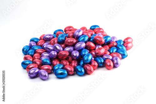 Colorful unsorted mixture of a bunch of eastereggs