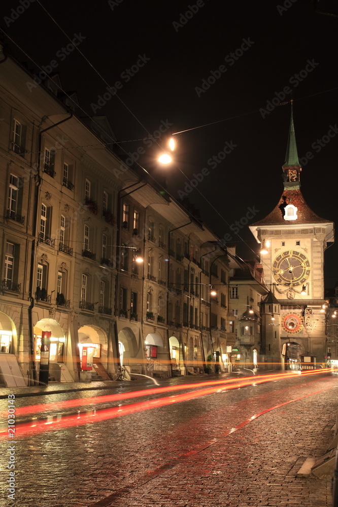 night lights of Bern, capital of Switzerland