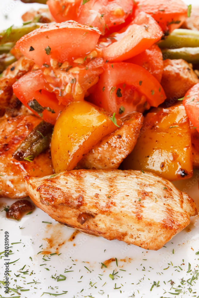 Chicken and roasted vegetable salad Chicken and roasted vegetable salad