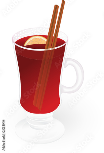mulled wine isolated on an white background